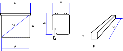Dimensiones en cm. Pantalla el�ctrica frontal PSO Ouver ProElektrol