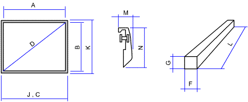 Dimensiones en cm. Pantalla frontal de marco fijo Ouver ThinFlat